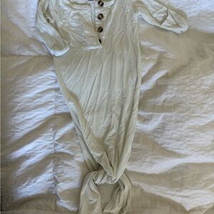 White Button-Down Baby Gown